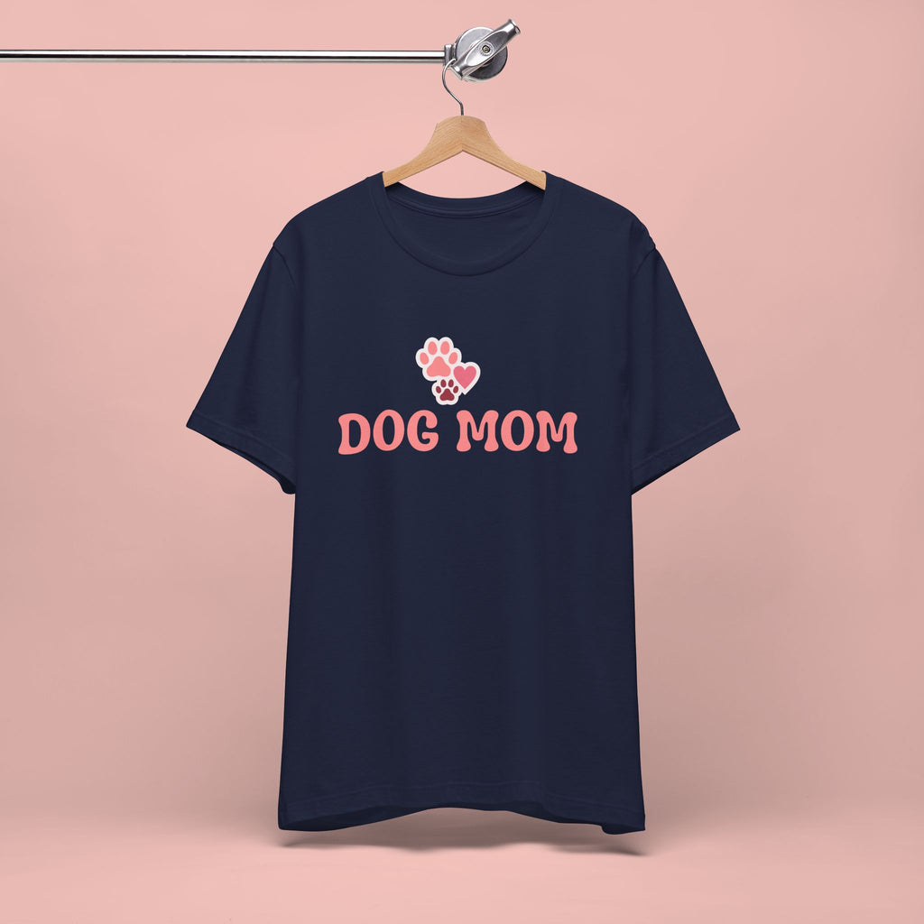 Dog Mom T-Shirt — Pink Paw Graphic Tee for Dog Lovers