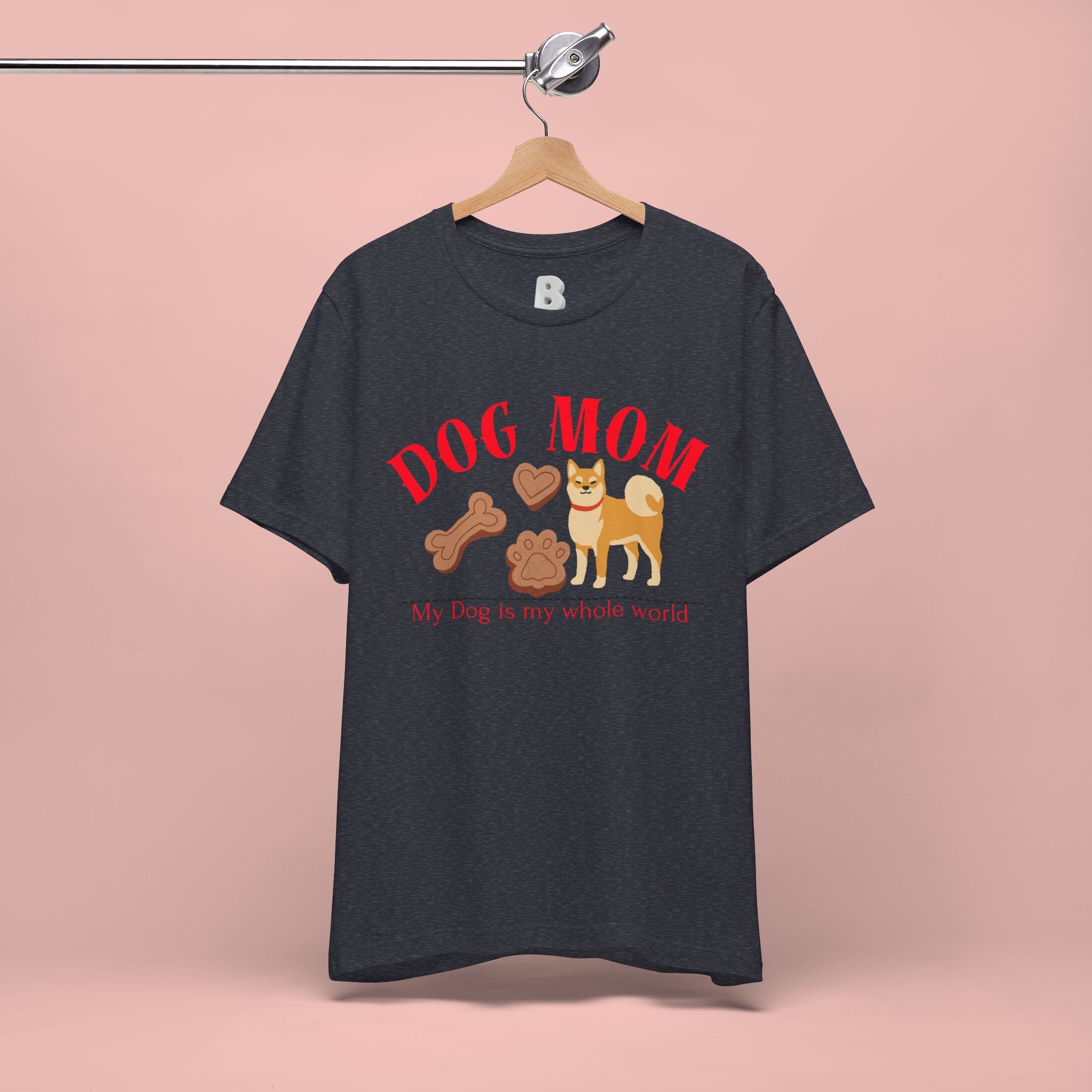 Dog Mom T-Shirt — Cute Shiba & Treats “My Dog Is My Whole World” Tee