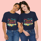 Less People More Dogs T-Shirt – Cute Dog Bowl & Bone Graphic Tee