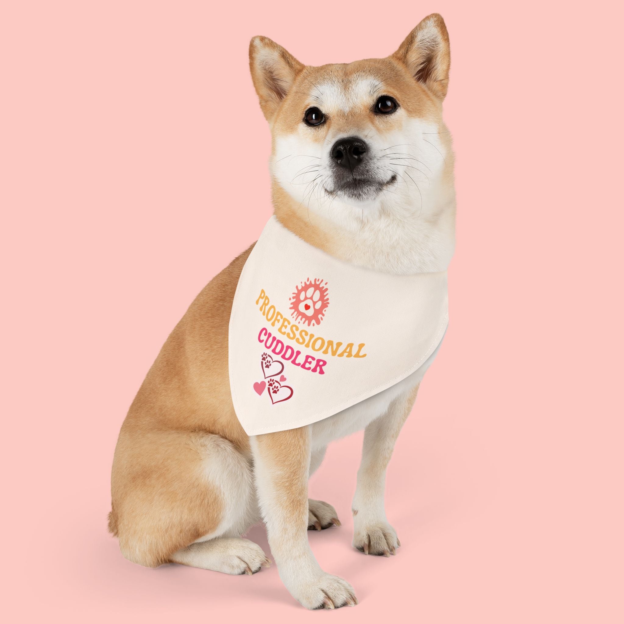 Pet Bandana — "Professional Cuddler" Cute Dog & Cat Collar Accessory