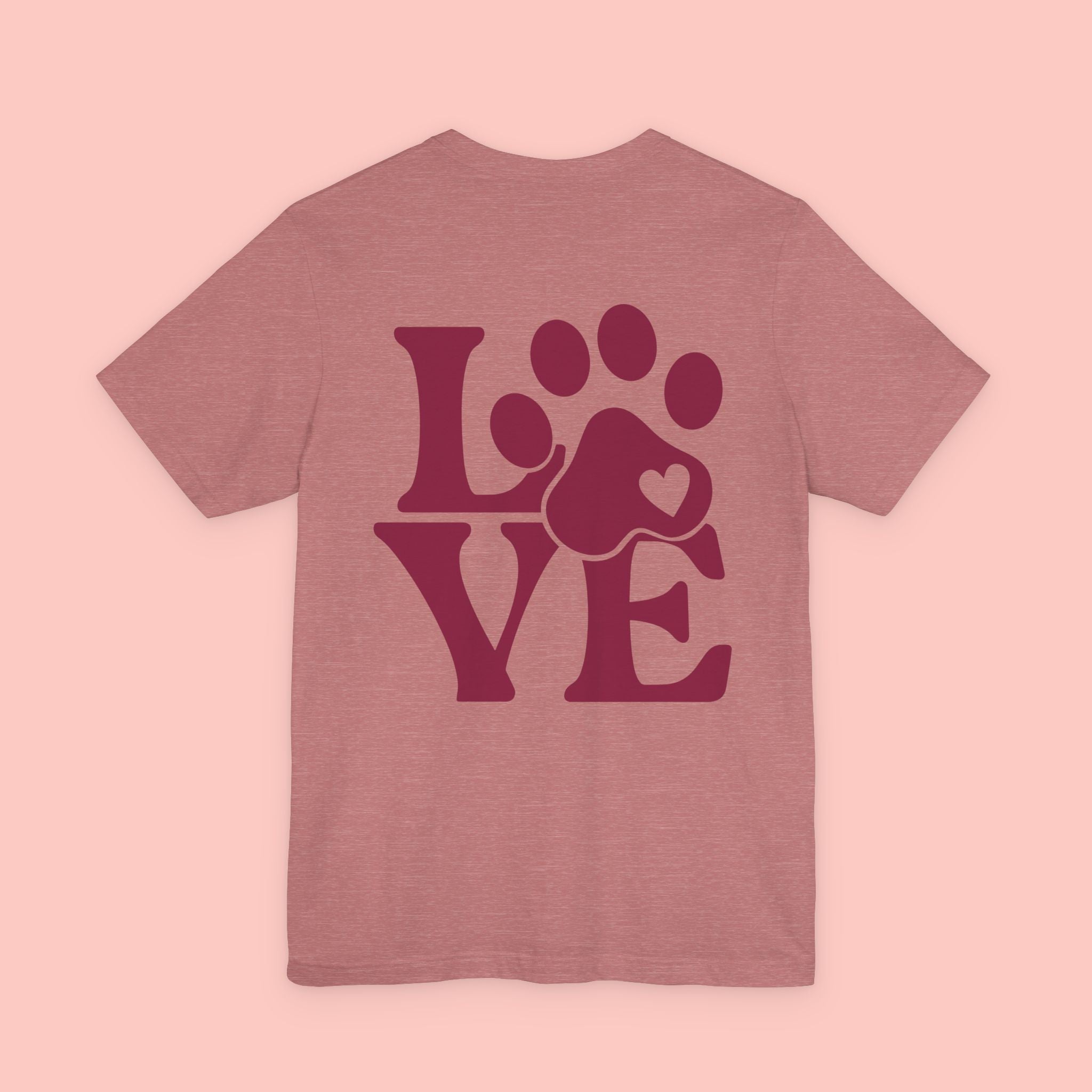 Dog Paw "LOVE" Tee - Pet Lover Graphic T-Shirt