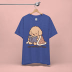 Paw Prints On My Soul T‑Shirt — Cute Reading Puppy Graphic Tee