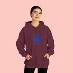 Dog Mom Paw Print Hoodie – Cute Pet Lover Sweatshirt, Blue Paw 'DOG MOM' Design