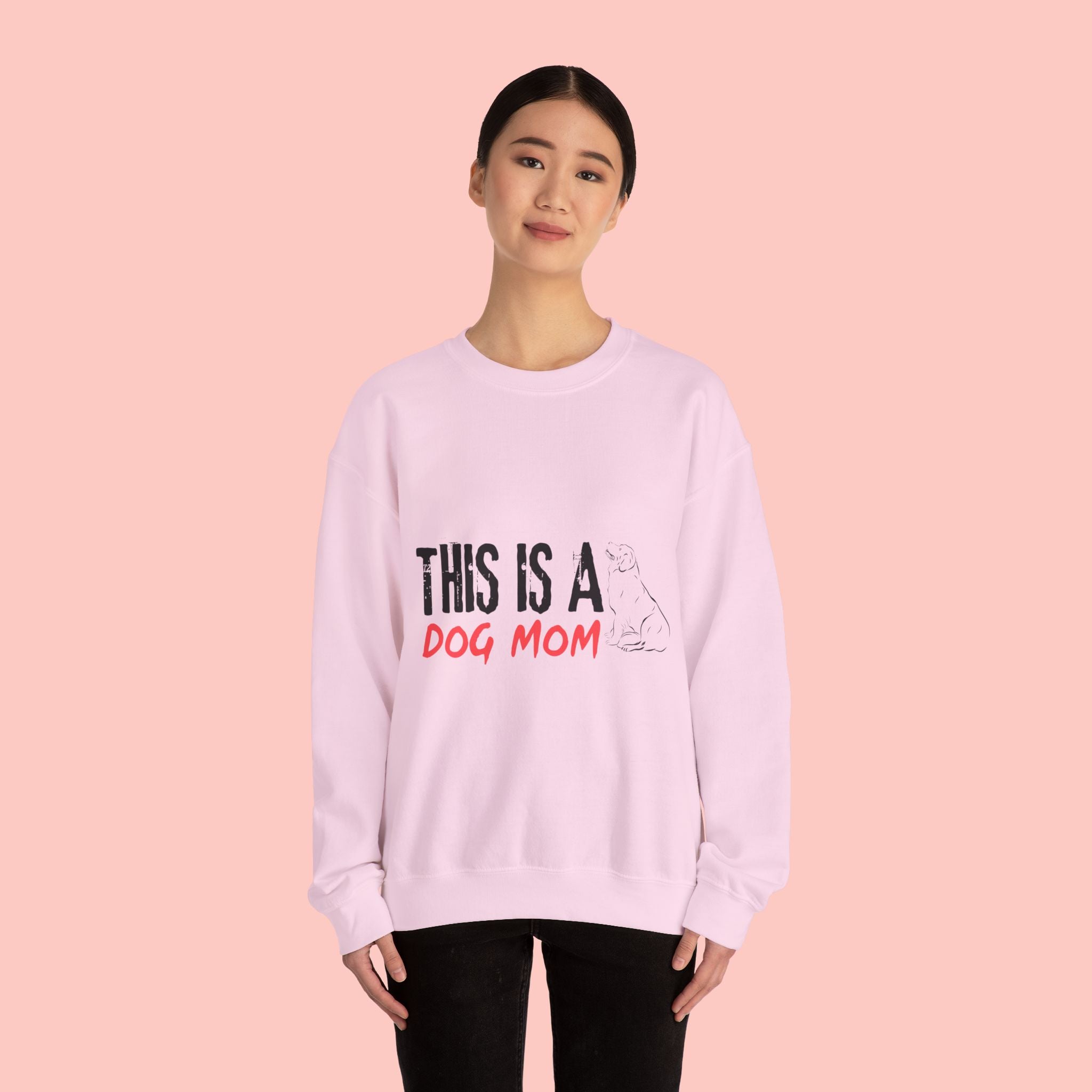 Dog Mom Crewneck Sweatshirt — "This Is A Dog Mom" Cozy Pullover