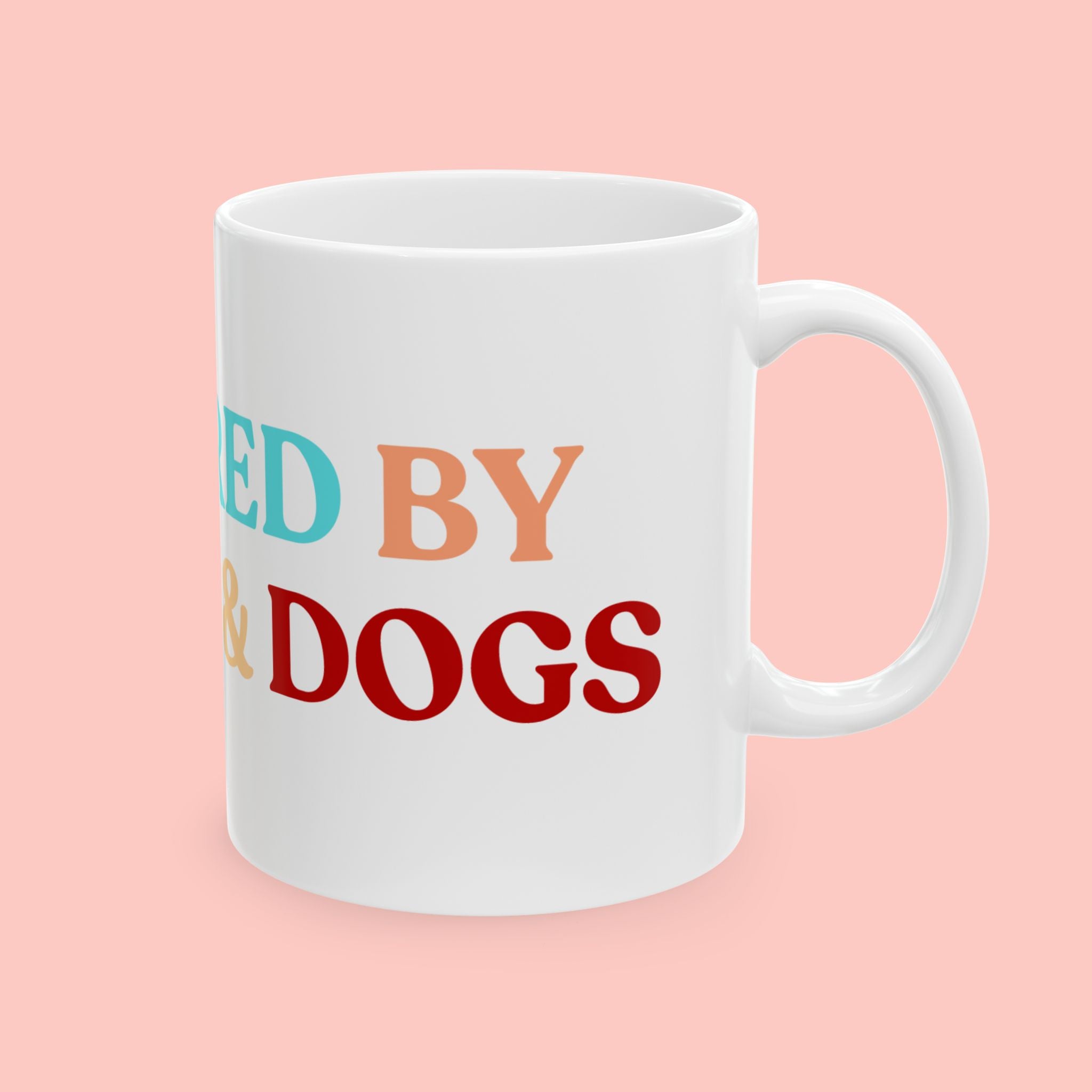 Coffee & Dogs Ceramic Mug — 'Powered by Coffee & Dogs' Colorful 11oz/15oz Gift