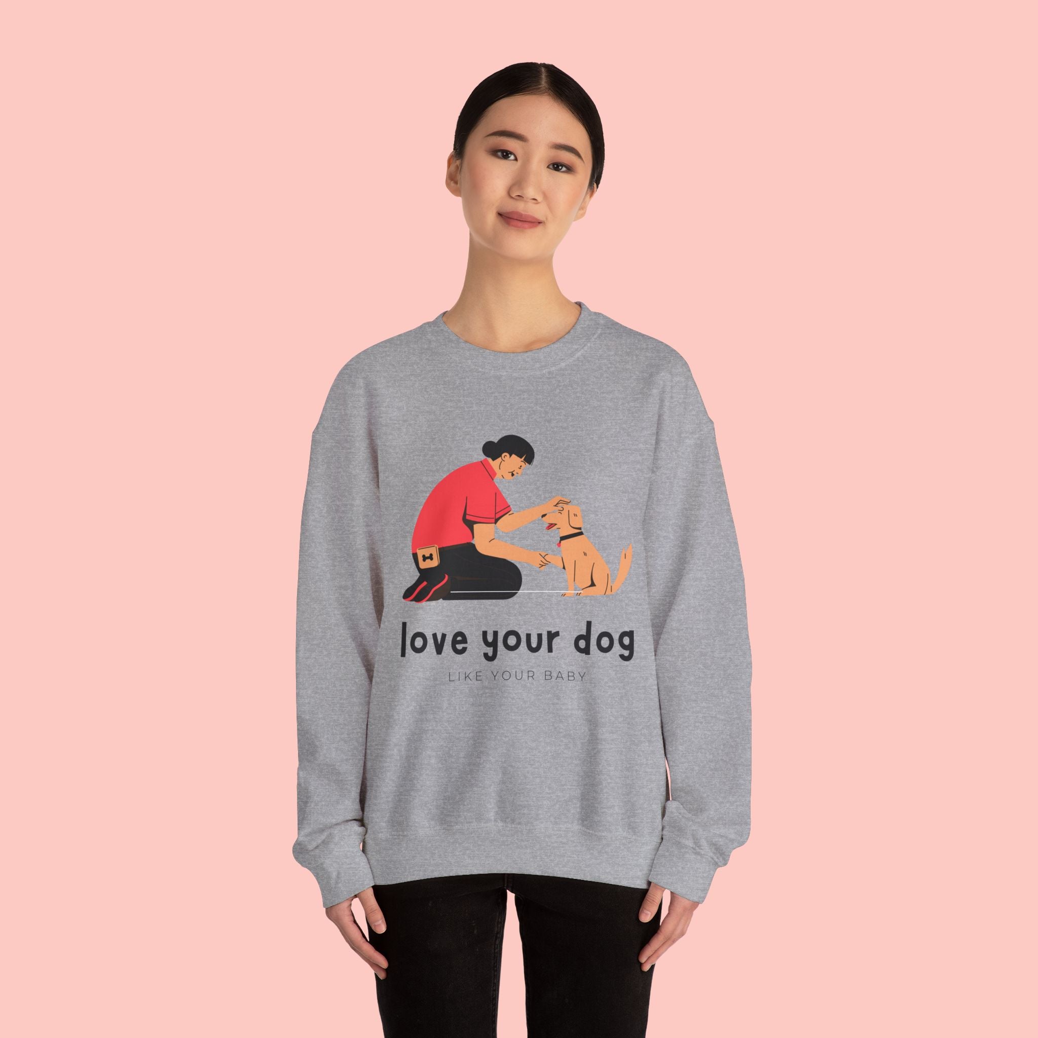 Love Your Dog Crewneck Sweatshirt — Cute Pet Lover Graphic Pullover