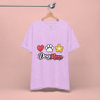 Dog Mom T-Shirt – Heart, Paw & Flower Graphic Tee