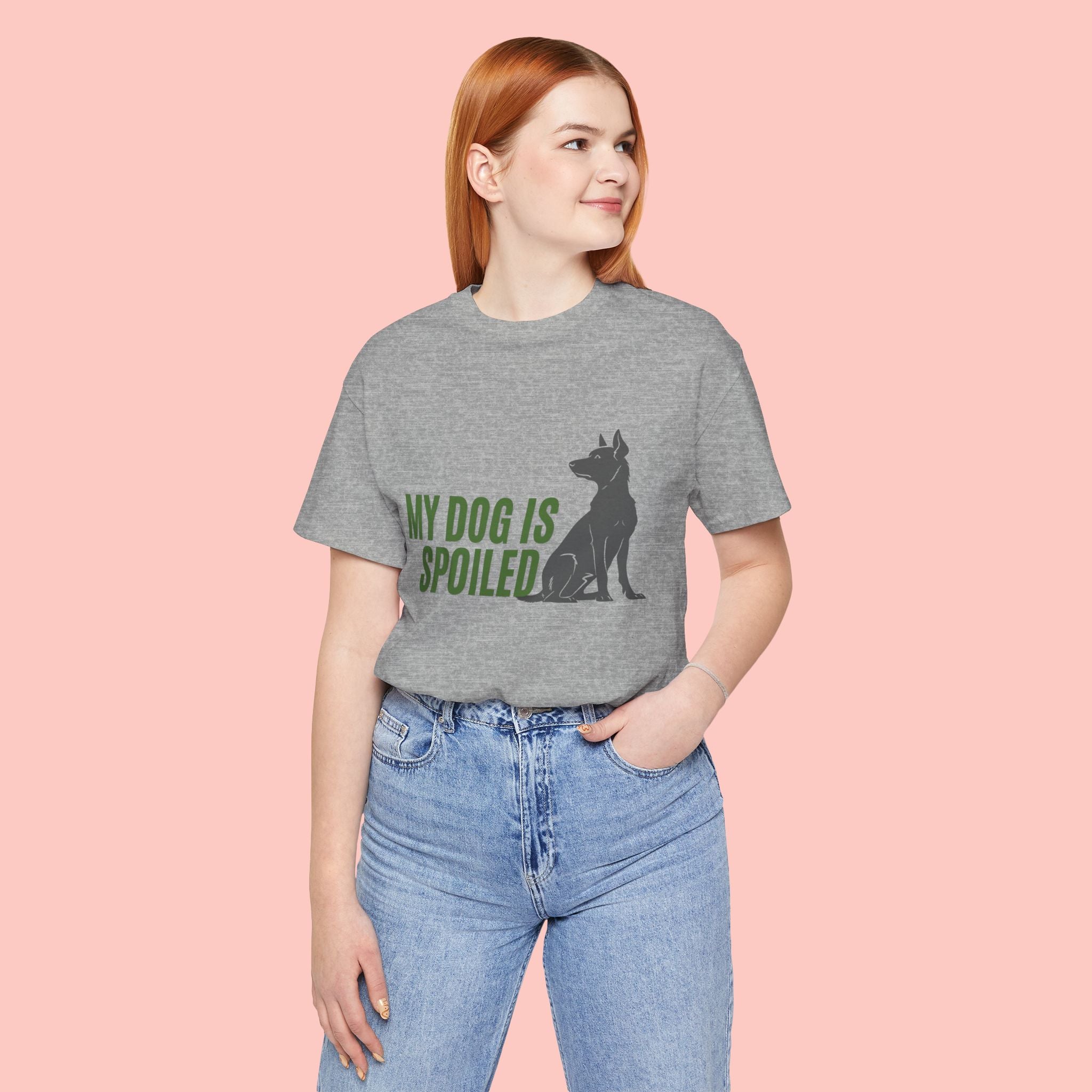 My Dog Is Spoiled T‑Shirt — Funny Dog Lover Tee with Sitting Dog Graphic