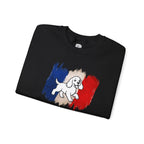Crewneck Sweatshirt - "Love Your Dog Like Me" French Flag Puppy Graphic