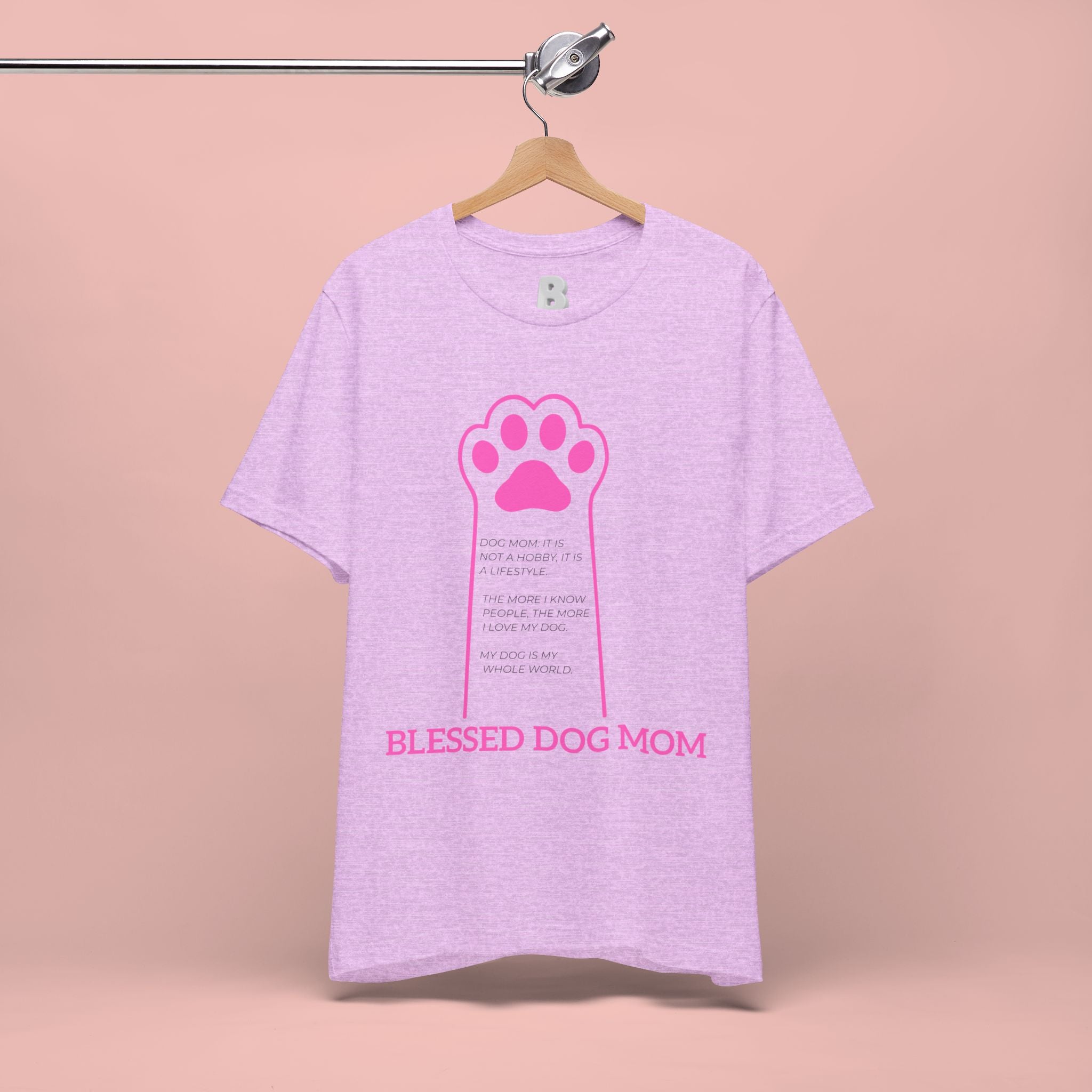 Blessed Dog Mom T-Shirt — Pink Paw Graphic Tee