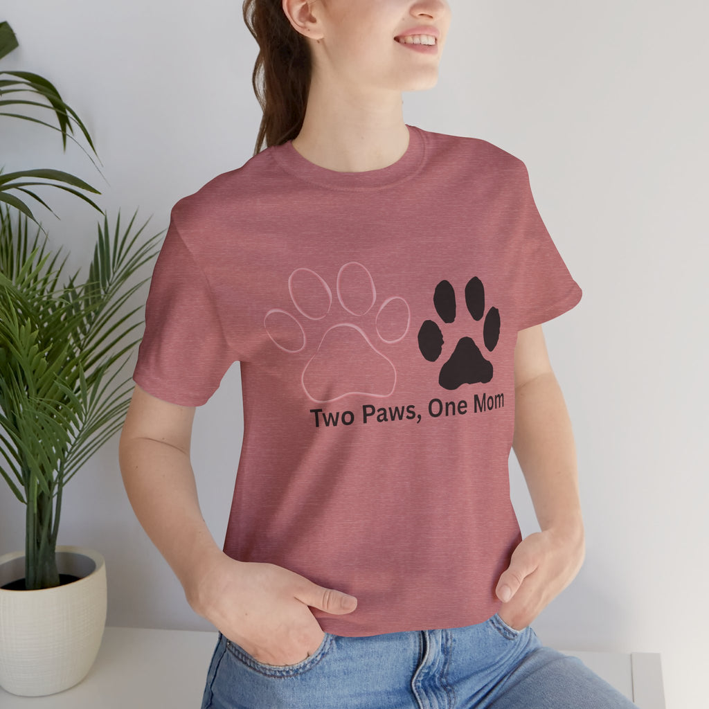 Two Paws, One Mom T-Shirt – Cute Dog Mom Paw Print Tee