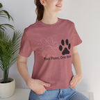 Two Paws, One Mom T-Shirt – Cute Dog Mom Paw Print Tee