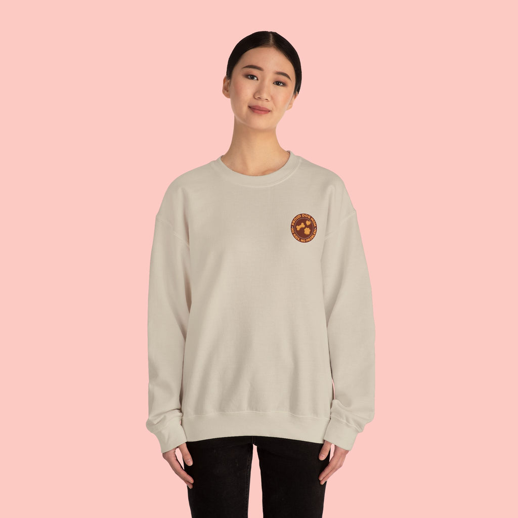 Proud Dog Mom Crewneck Sweatshirt — “No Kids, No Problem” Graphic