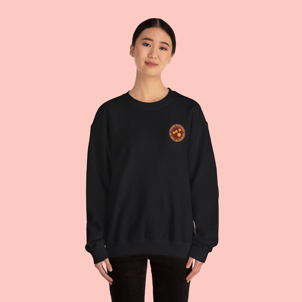 Proud Dog Mom Crewneck Sweatshirt — “No Kids, No Problem” Graphic