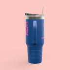 40oz Insulated Travel Mug — 'Groovy Mom' Pink Retro Design