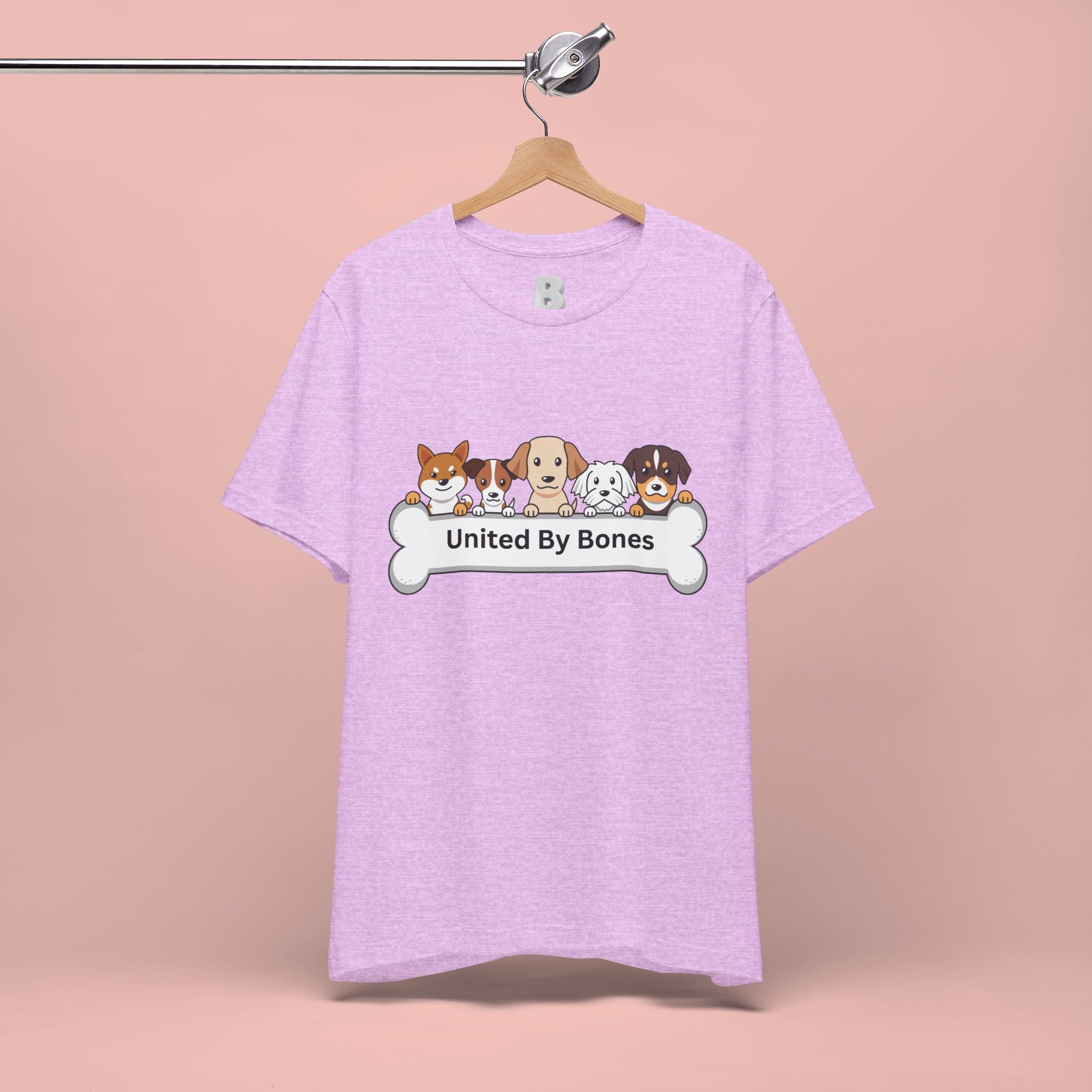 Dog Lover T‑Shirt — "United By Bones" Cute Cartoon Dogs Tee