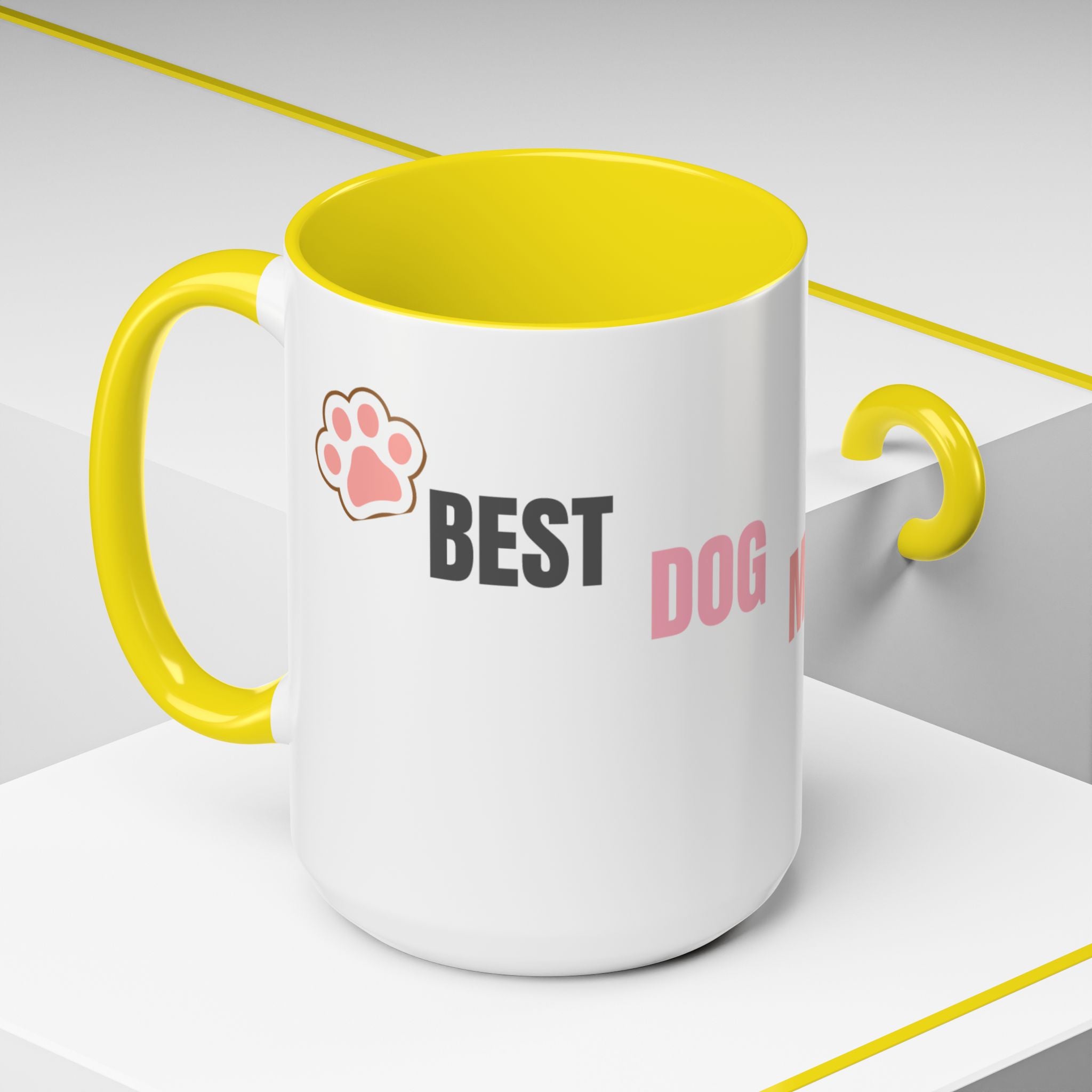 Dog Mom Coffee Mug — Best Dog Mom Ever Accent Ceramic Mug (11oz & 15oz)