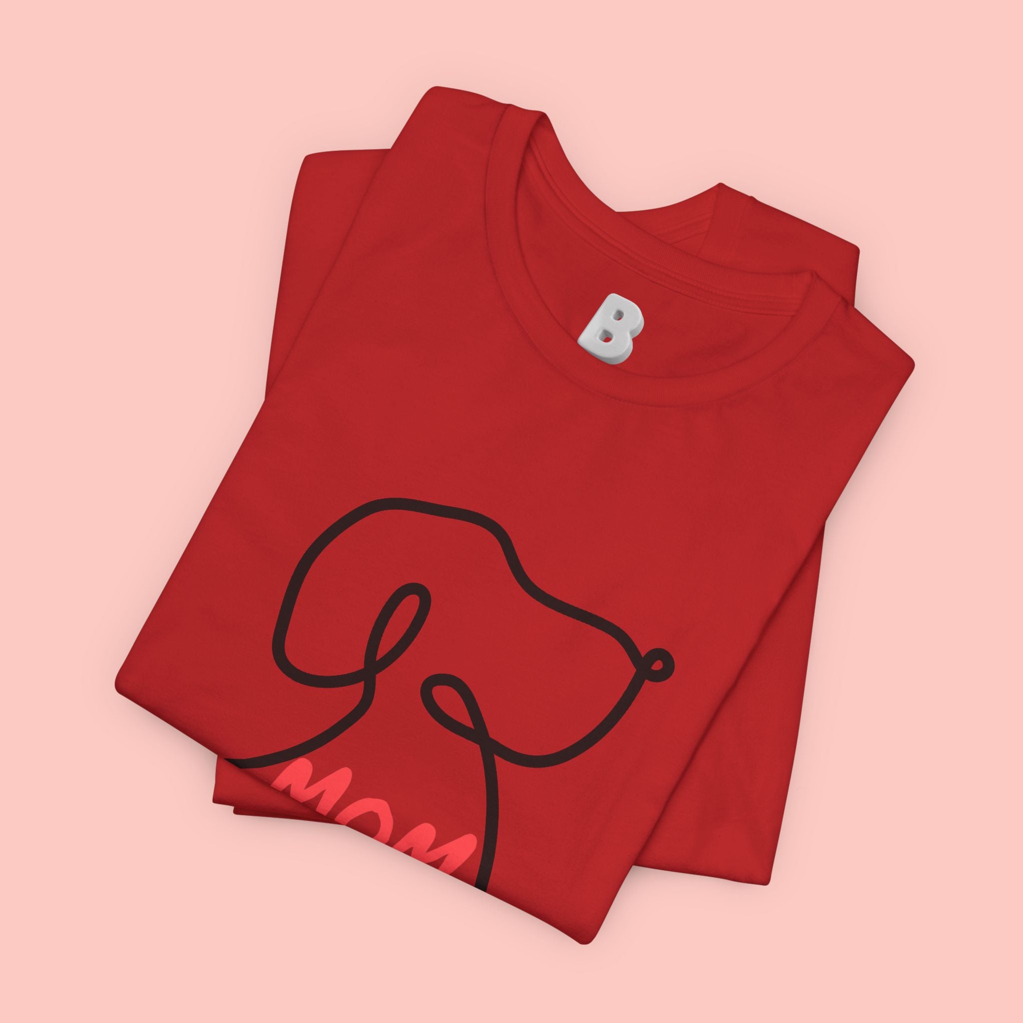 Mom Dog T-Shirt — Minimal Line Art Puppy Tee for Dog Moms, Mother's Day Gift