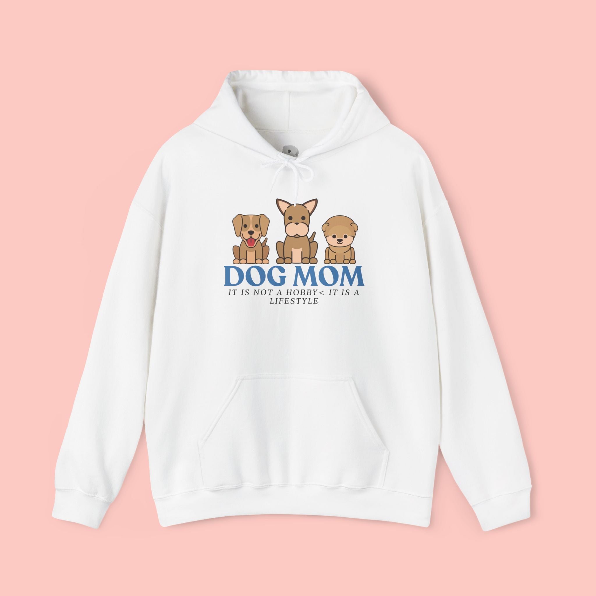 Dog Mom Hoodie — Cute Puppy Trio 'Dog Mom' Graphic Sweatshirt