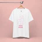 Dog Mom T‑Shirt – Minimal Pink Line Art Dog Tee
