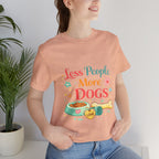 Less People More Dogs T-Shirt – Cute Dog Bowl & Bone Graphic Tee
