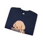 Cozy Reading Puppy Sweatshirt — "Paw Prints On My Soul" Crewneck