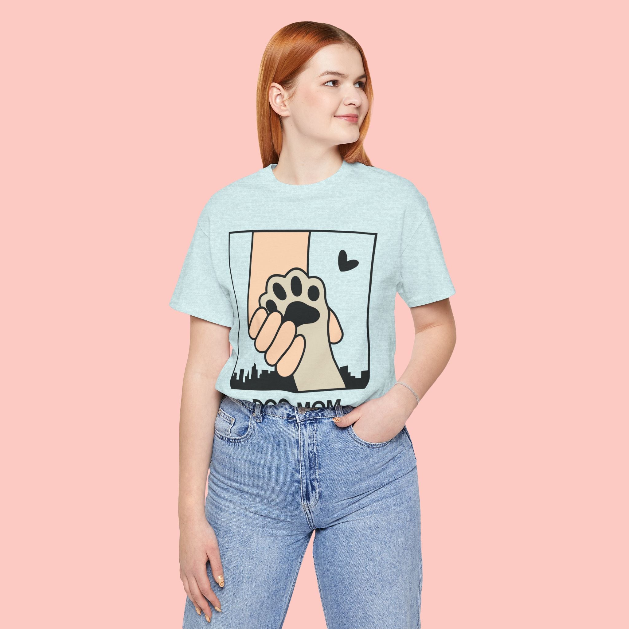 Dog Mom T-Shirt — "Love Your Dog Like a Mom" Paw Print Graphic