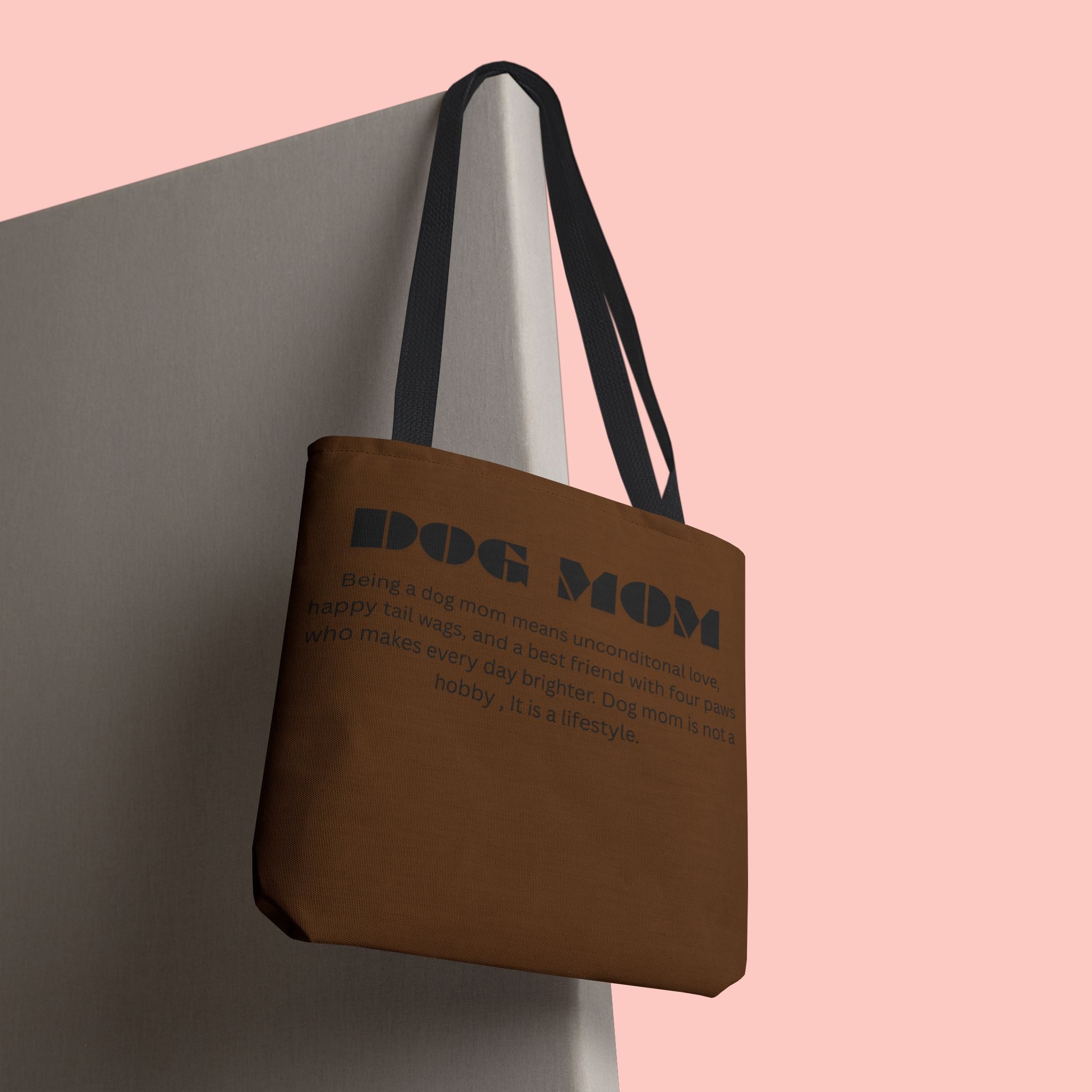 Dog Mom Tote Bag - 'Dog Mom' Printed Canvas Carryall, Gift for Dog Lovers