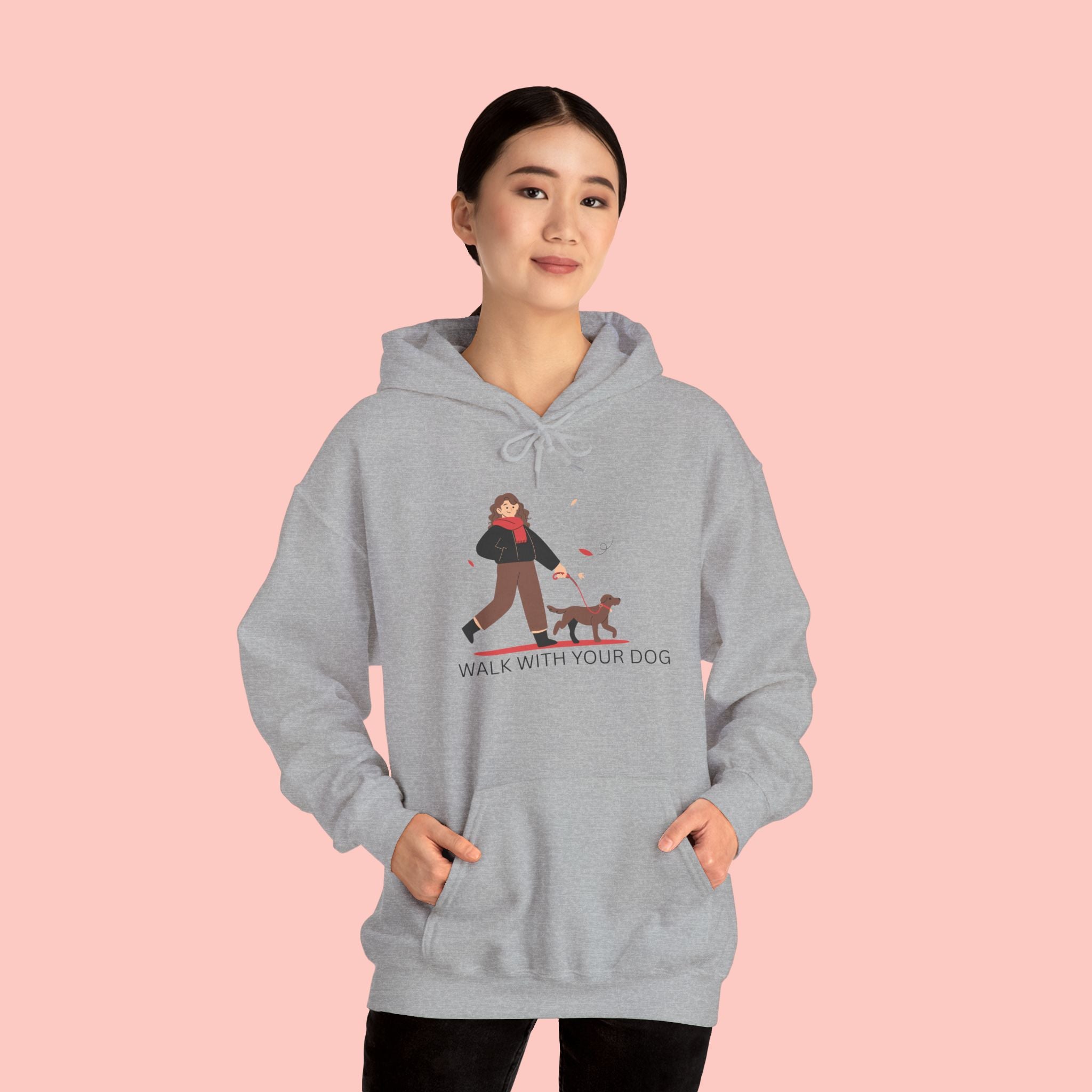 Dog Walk Hoodie — "Walk With Your Dog" Cozy Pet Lover Sweatshirt