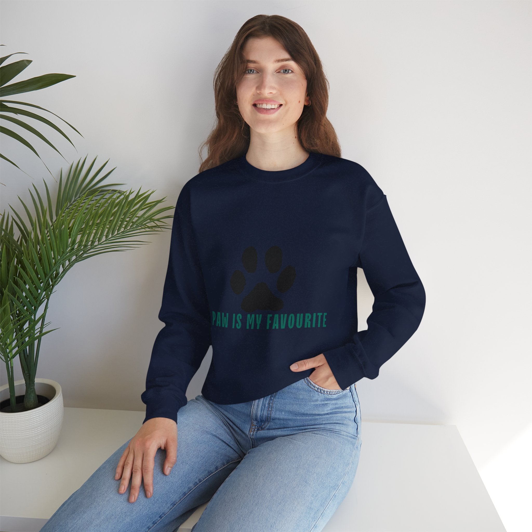 Paw Is My Favourite Sweatshirt – Cute Paw Print Crewneck for Dog & Cat Lovers