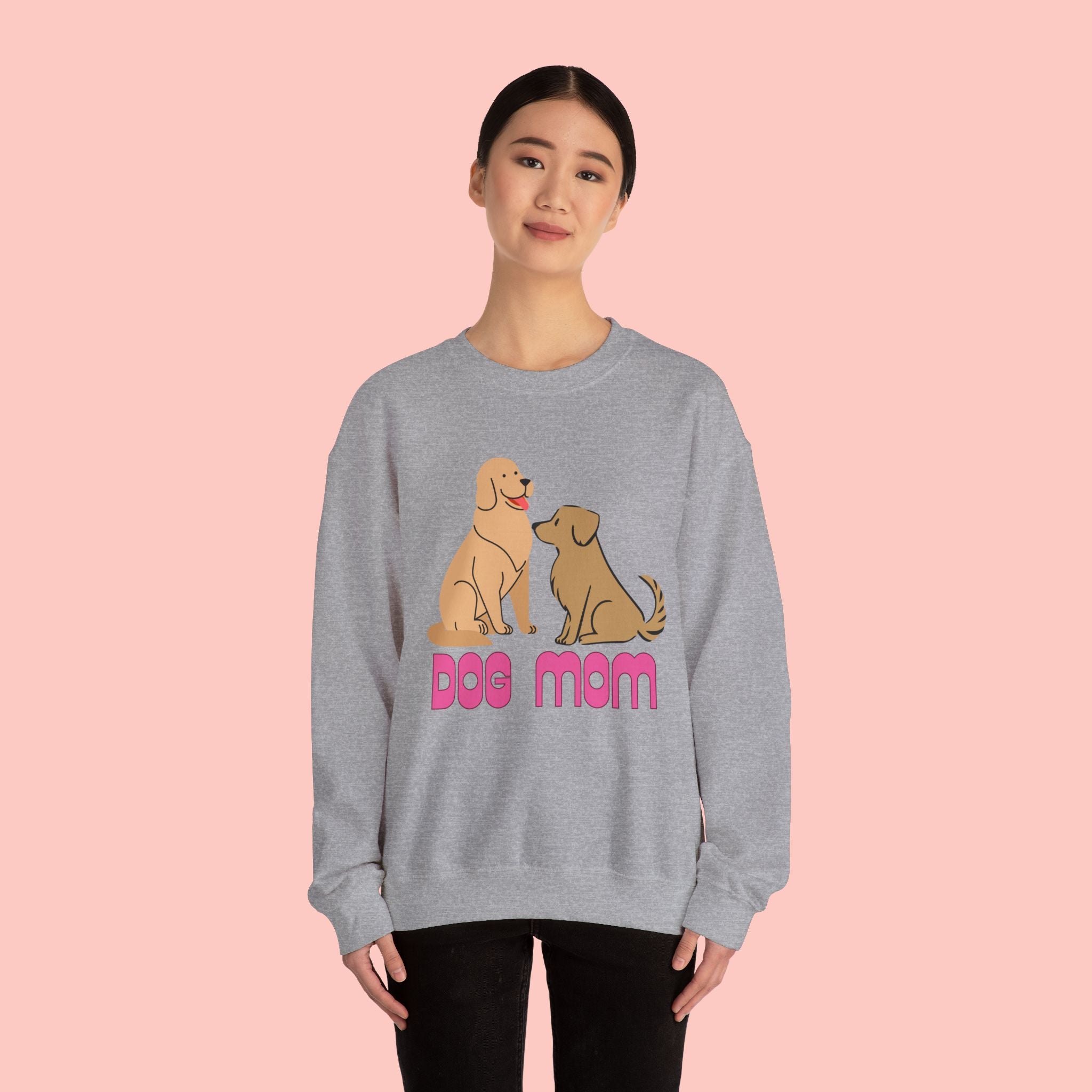 Dog Mom Sweatshirt — Cute Cartoon Dogs "Dog Mom" Crewneck