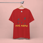 Dog Mama Graphic Tee — Cute Paw Print Dog Face T-Shirt for Dog Lovers