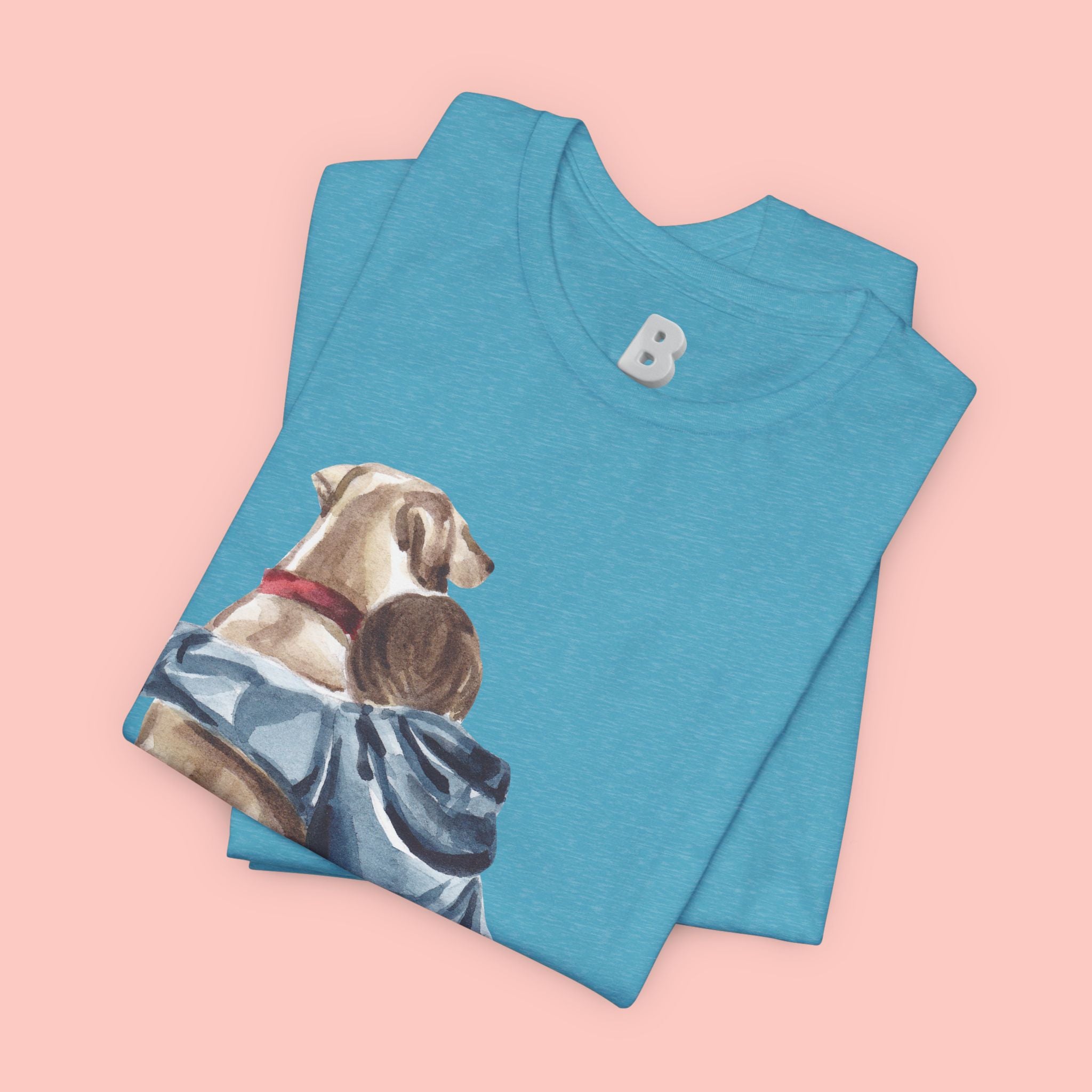 Cuddles Over Everything Tee — Boy Hugging Dog Animal Lover T-Shirt