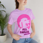 All Smiles Mom's Rules T-Shirt — Cute Pink Dog Graphic Tee for Moms & Pet Lovers