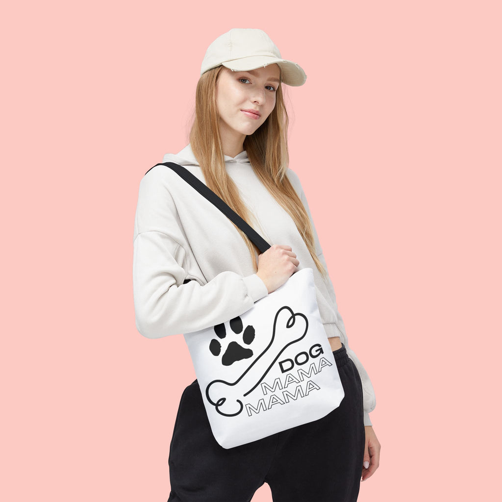 Dog Mama Tote Bag — Paw Print & Bone Graphic Canvas Shopper