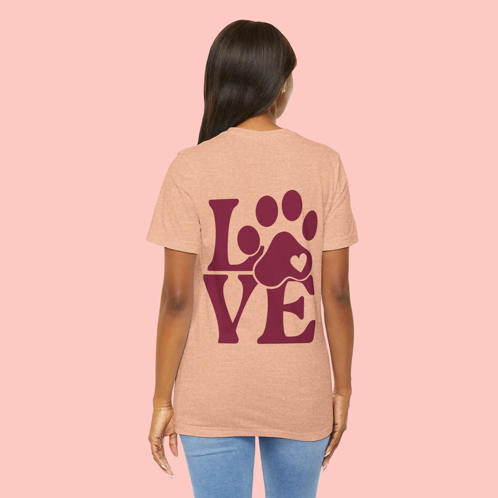 Dog Paw "LOVE" Tee - Pet Lover Graphic T-Shirt
