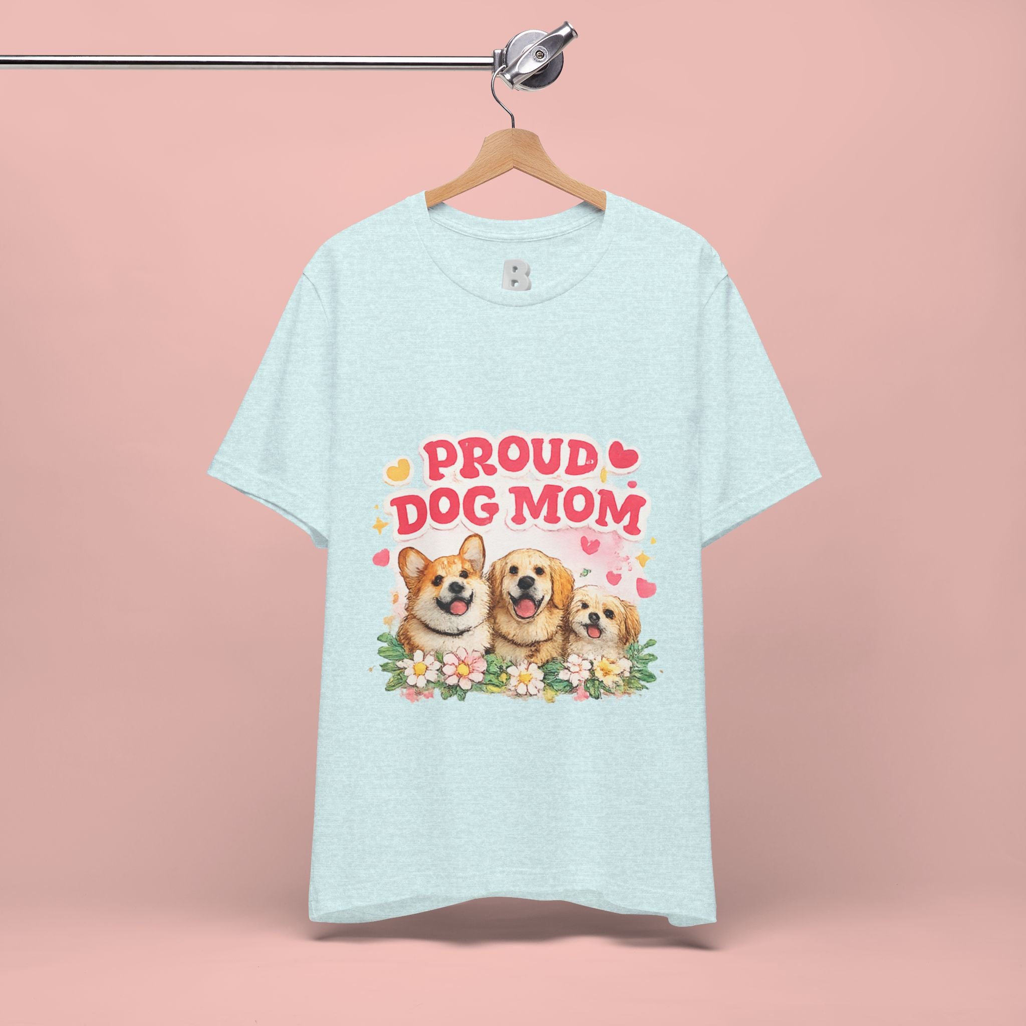 Proud Dog Mom T-Shirt — Cute Corgi & Golden Retriever Floral Tee for Pet Lovers