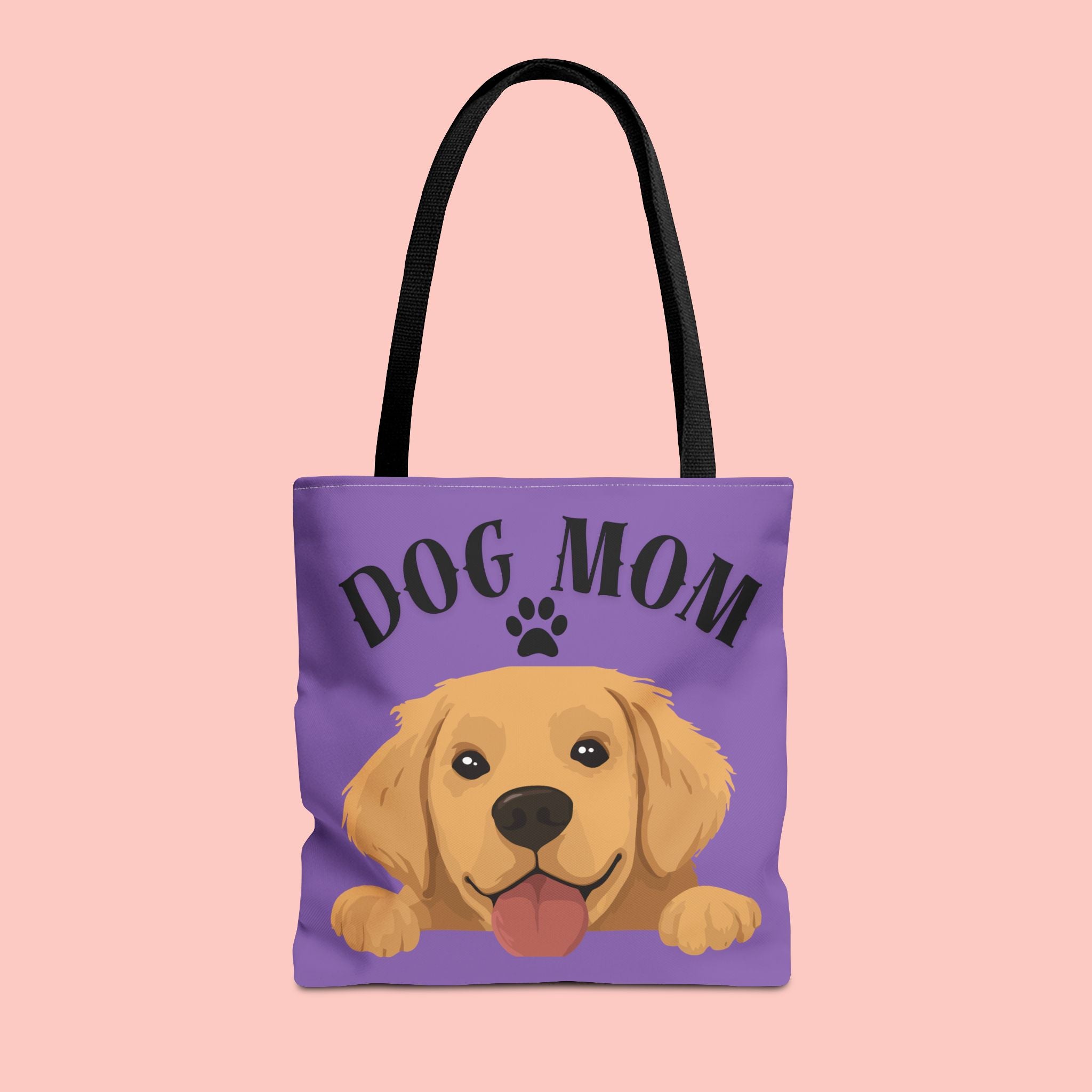 Dog Mom Tote Bag — Cute Golden Retriever Paw Print All-Over-Print Tote