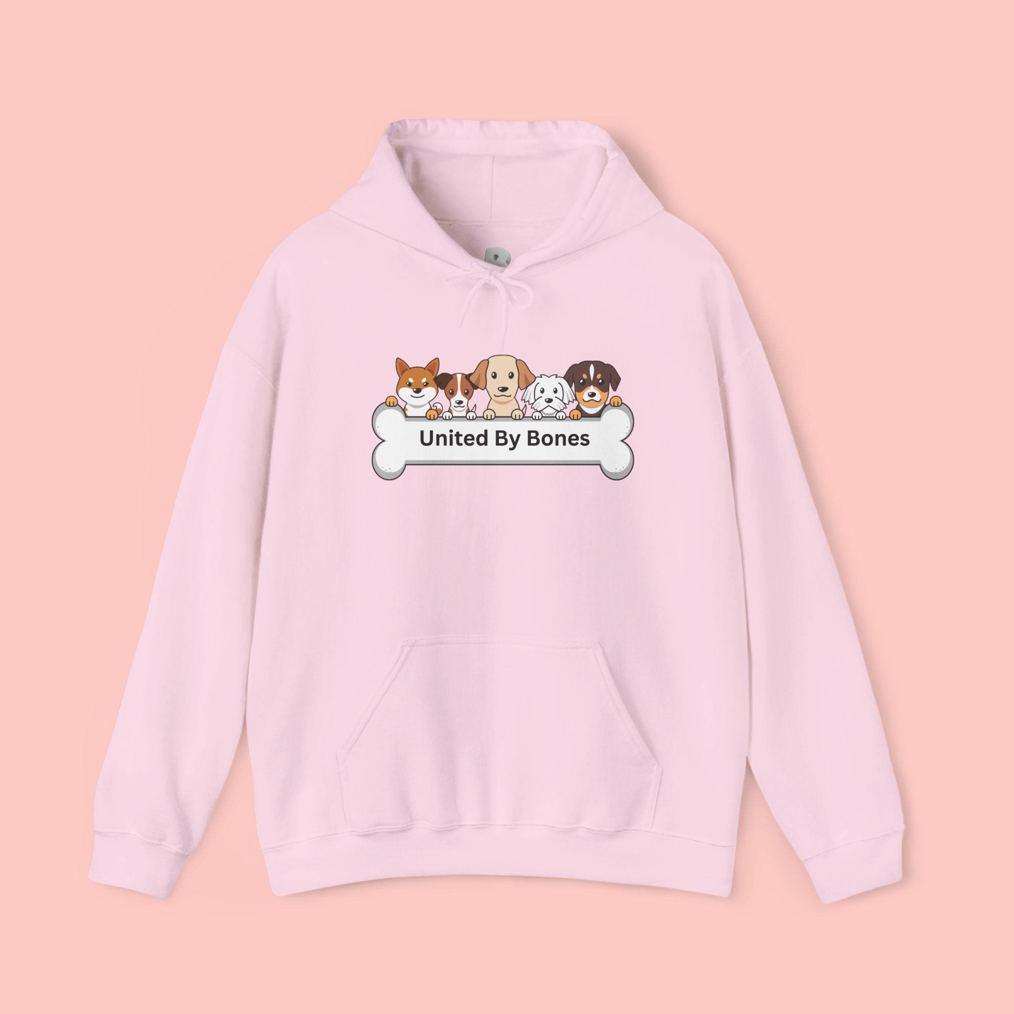 United By Bones Hoodie — Cute Cartoon Dogs Paw Bone Graphic Sweatshirt