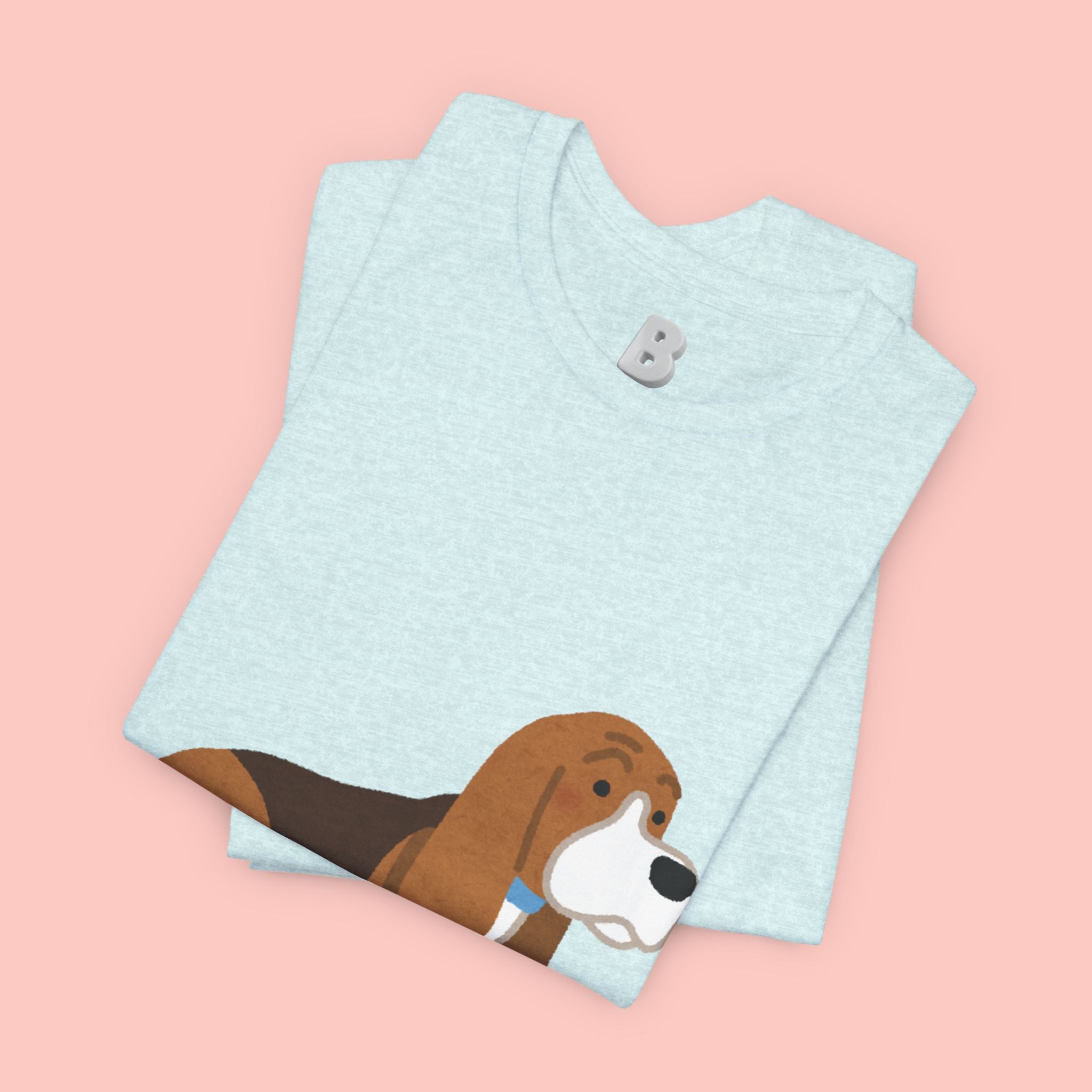 Dog Mom T‑Shirt — Cute Basset Hound I Love My Dog Mom Tee