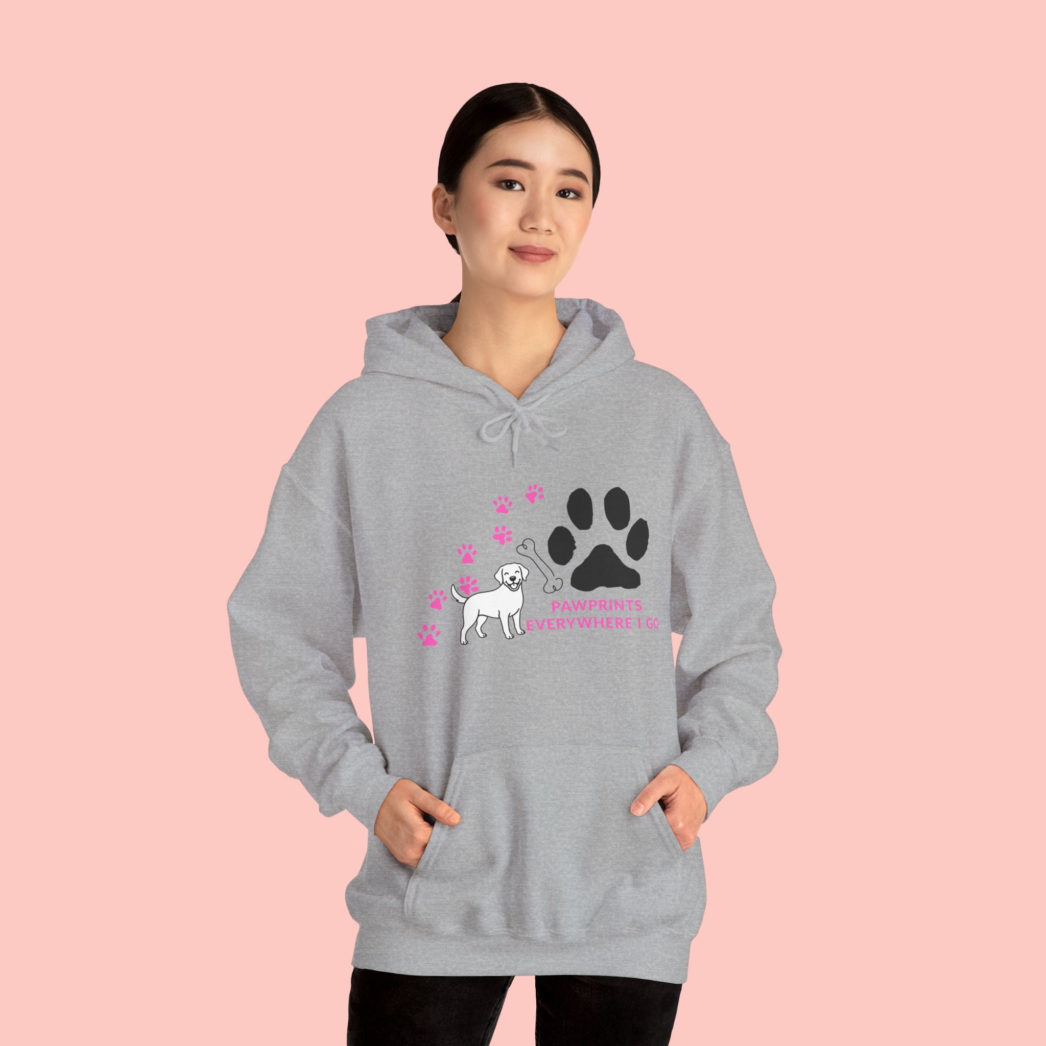 Dog Lover Hoodie — "Pawprints Wherever I Go" Pullover