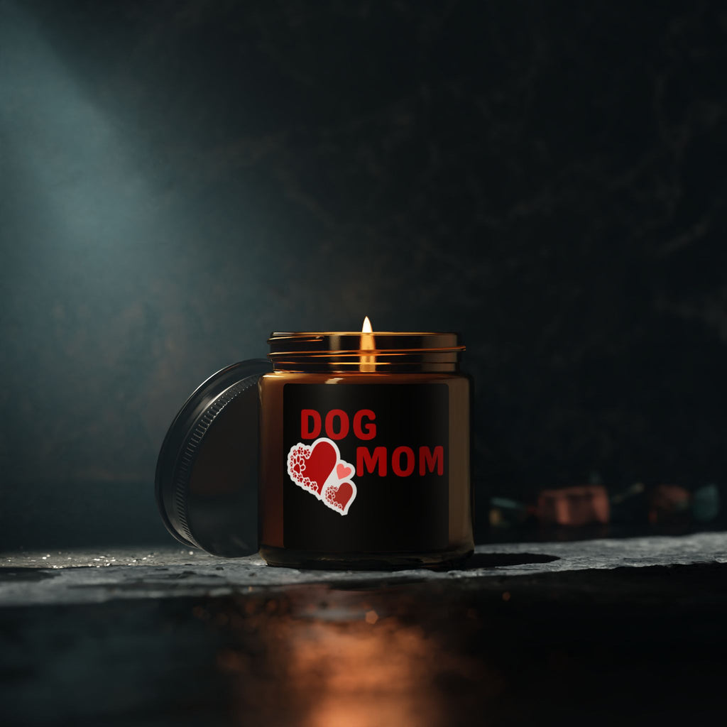 Dog Mom Soy Candle — Amber Jar Scented Candle for Pet Lovers