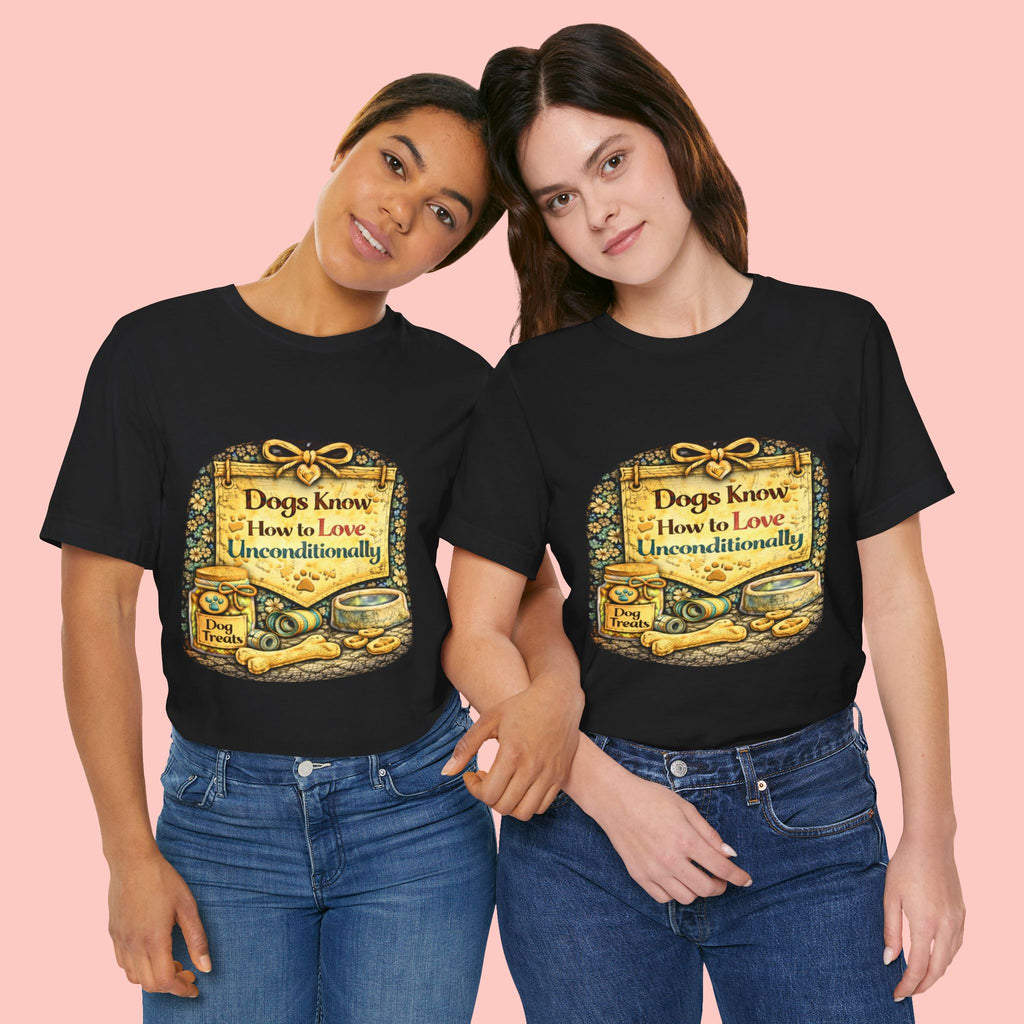 Dog Lovers T‑Shirt – "Dogs Know How to Love Unconditionally" Vintage Design