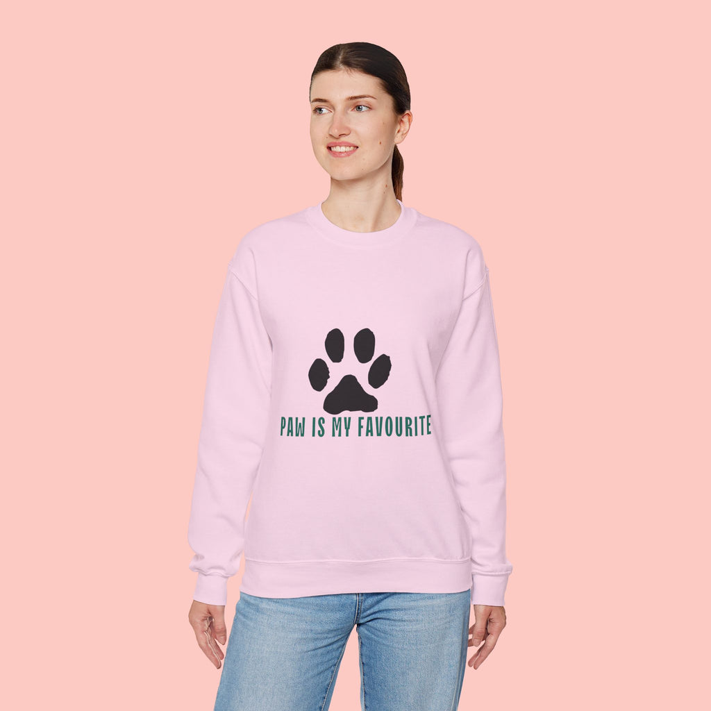 Paw Is My Favourite Sweatshirt – Cute Paw Print Crewneck for Dog & Cat Lovers