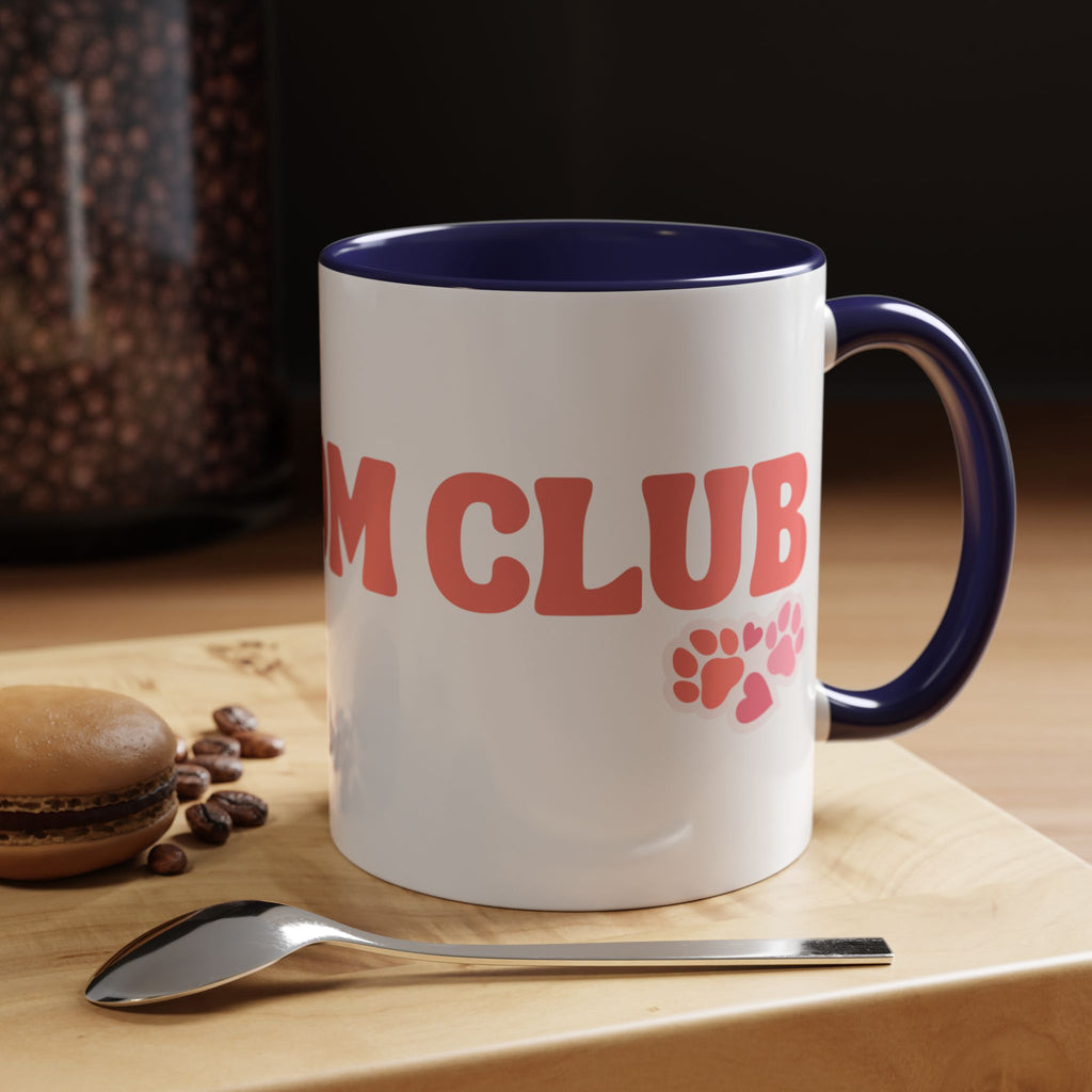 Mom Club Coffee Mug — Cute Paw Print Accent Mug for Dog Moms (11/15 oz)