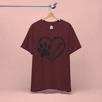 Dog Mom Heart Paw T-Shirt