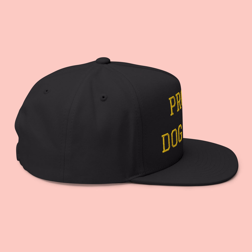 Flat Bill Cap — "Proud Dog Mom" Embroidered Trucker Hat