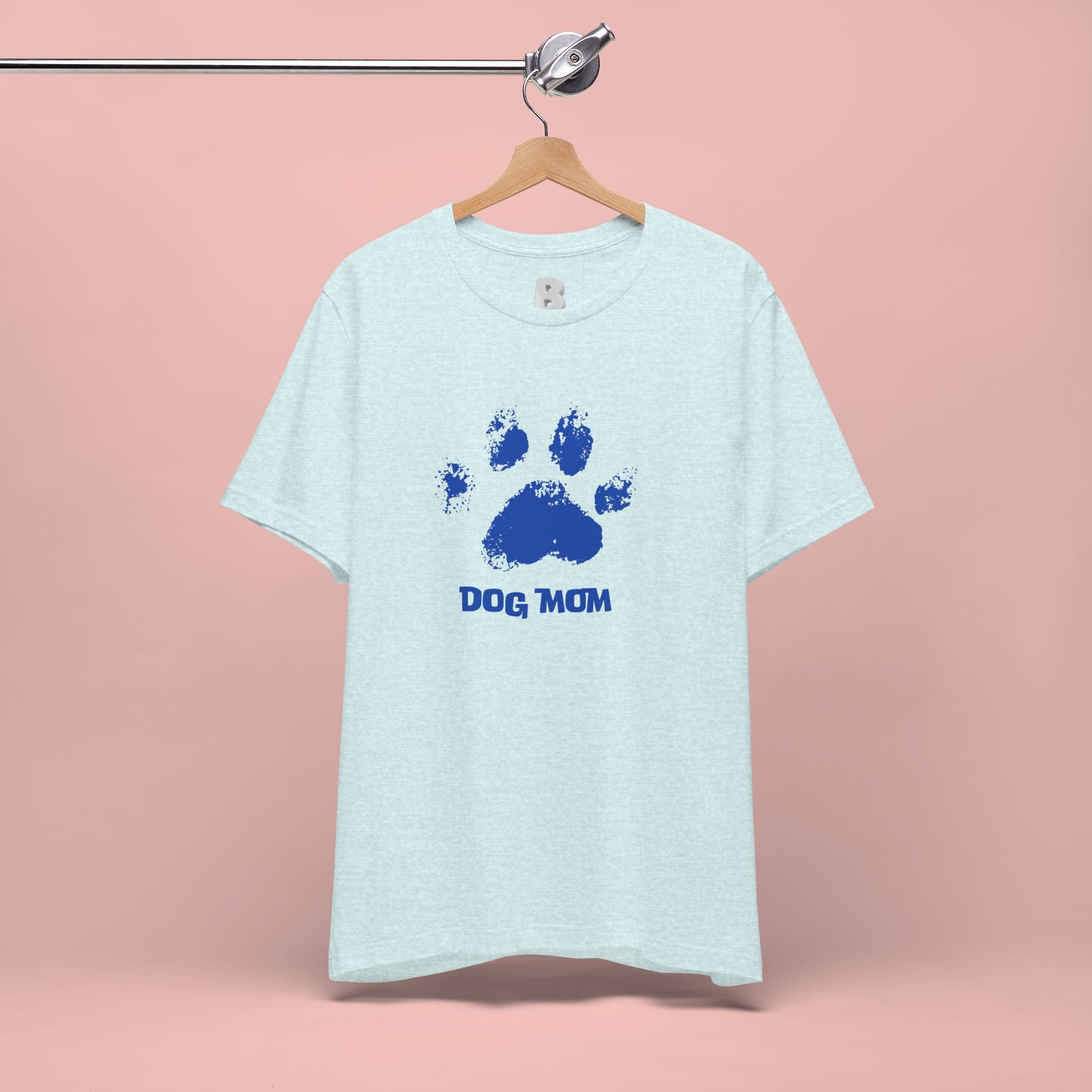 Dog Mom Paw Print T-Shirt — Distressed Blue Design
