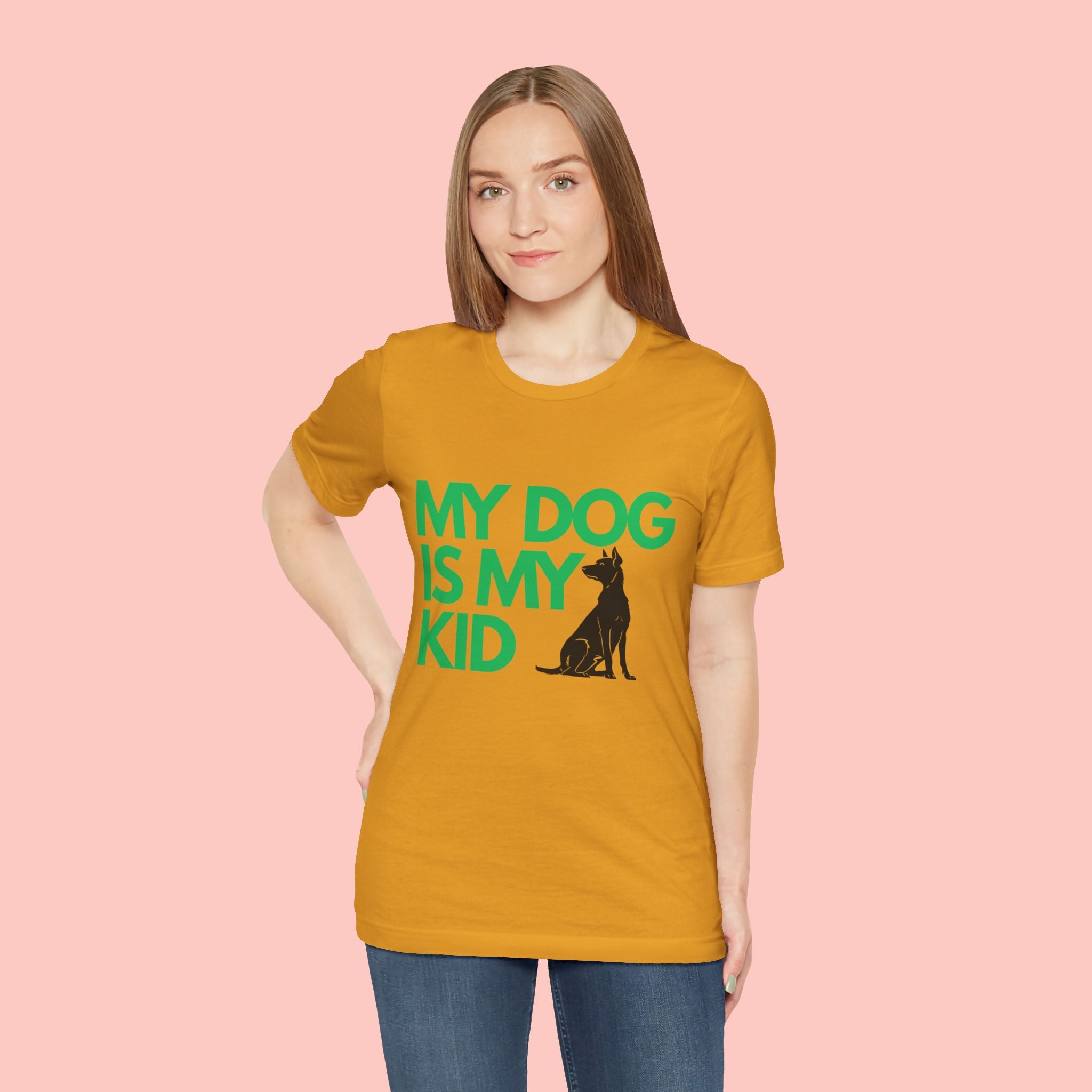 My Dog Is My Kid T-Shirt — Funny Pet Mom/Dad Tee with Sitting Dog Graphic