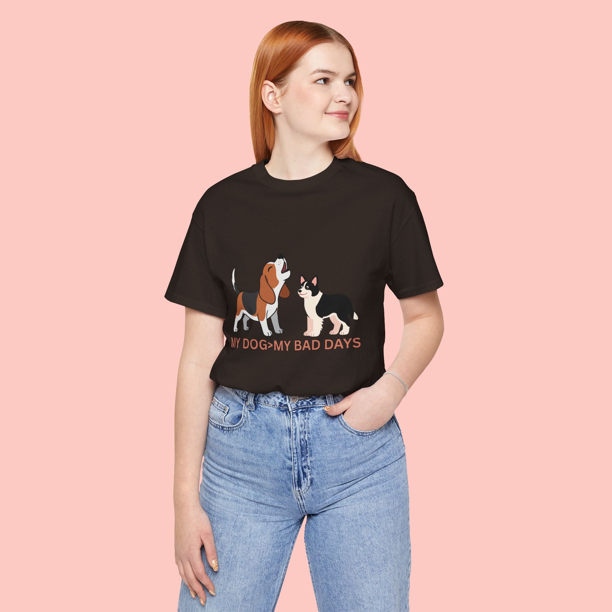 My Dog > My Bad Days T‑Shirt — Cute Beagle & Corgi Graphic Tee for Dog Lovers